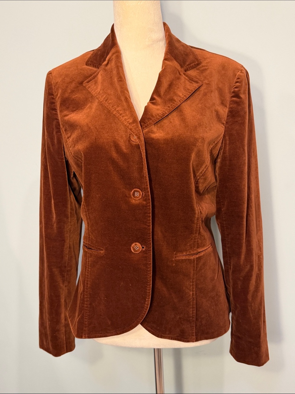 Anne Klein Vintage brown Velvet Blazer Jacket Size 10